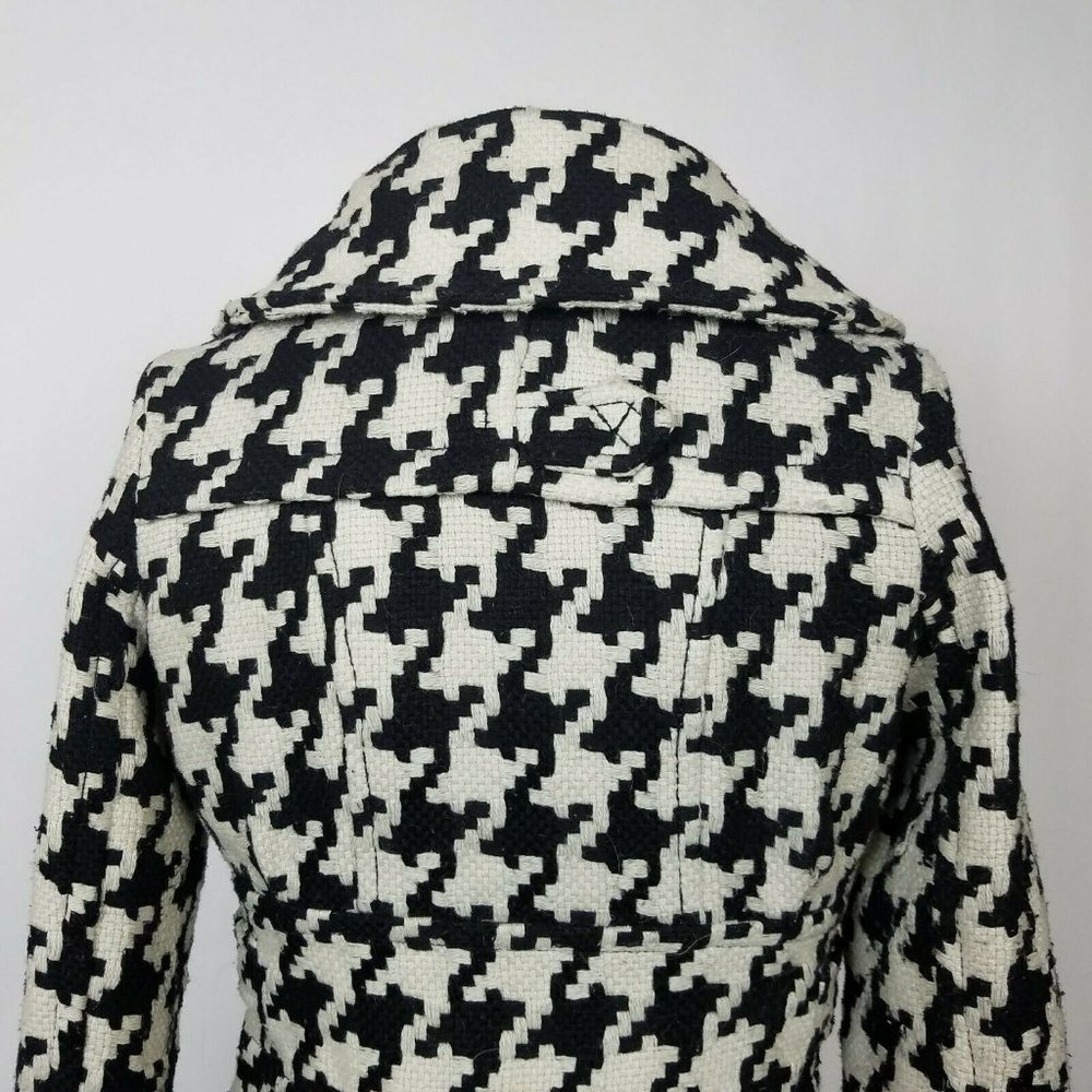 XOXO Womens Coat Houndstooth Black Size S - Picture 8 of 8